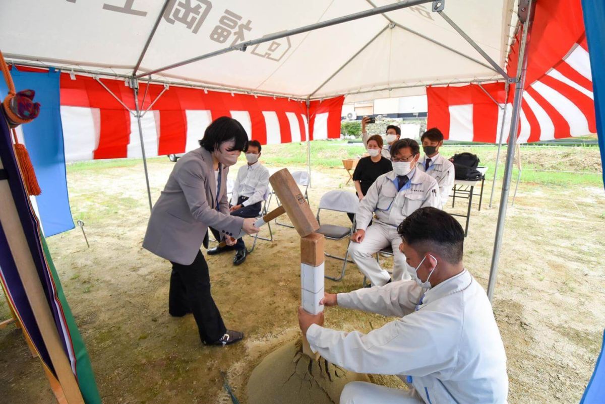 「遠賀郡岡垣町01」注文住宅現場リポート①【地鎮祭】