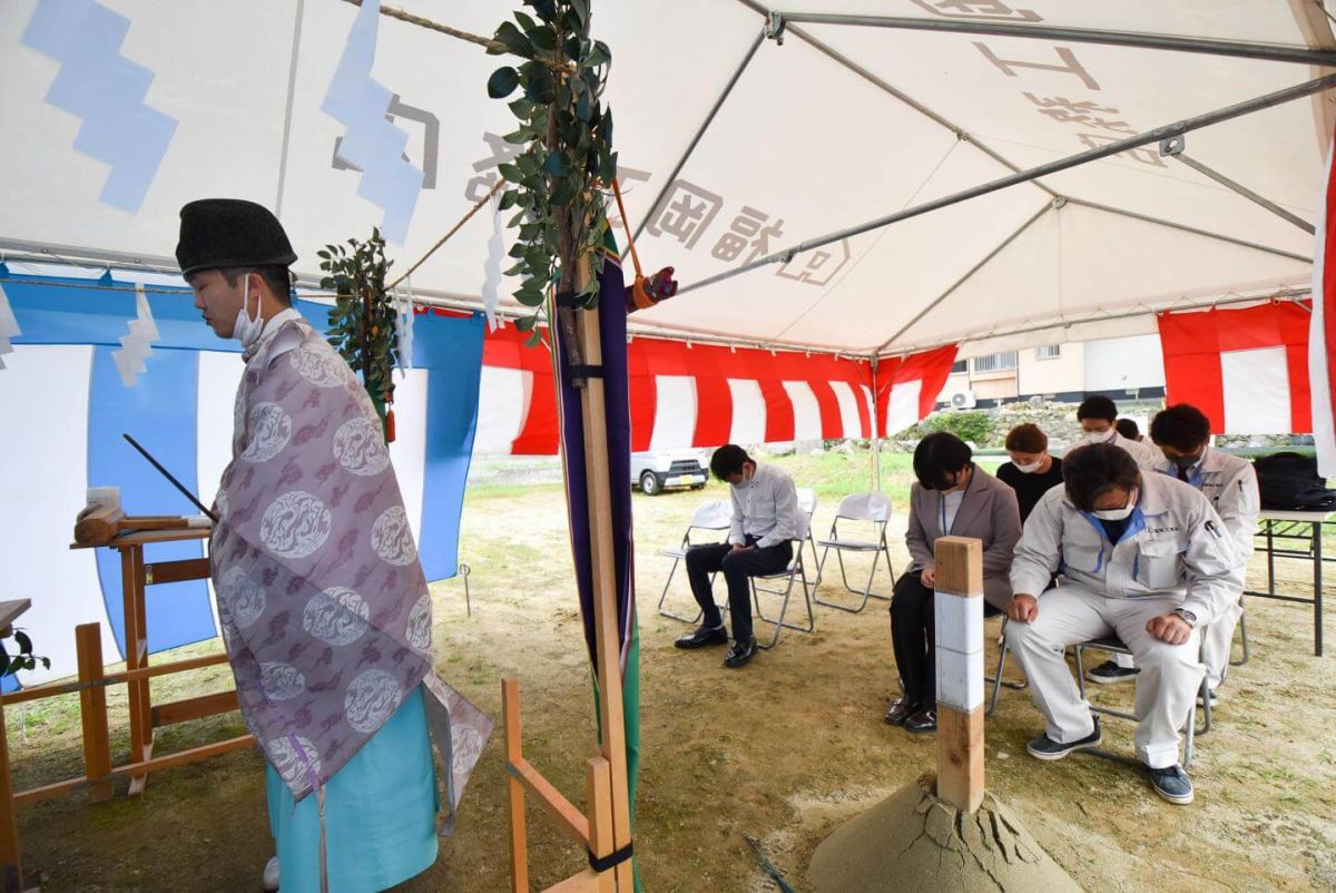 「遠賀郡岡垣町01」注文住宅現場リポート①【地鎮祭】