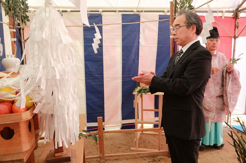 福岡市南区柳瀬01　注文住宅建築現場リポート①　～地鎮祭～