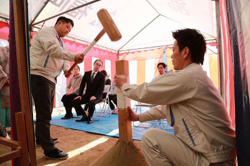 福岡市南区柳瀬01　注文住宅建築現場リポート①　～地鎮祭～