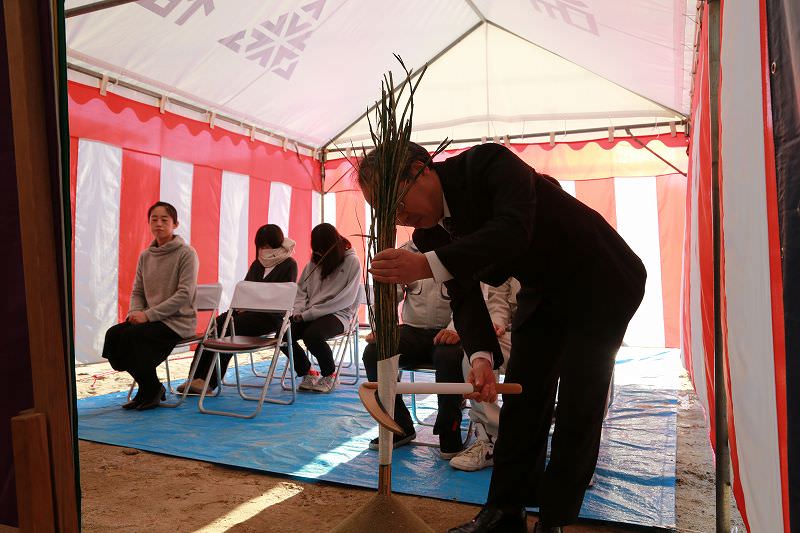 福岡市南区柳瀬01　注文住宅建築現場リポート①　～地鎮祭～