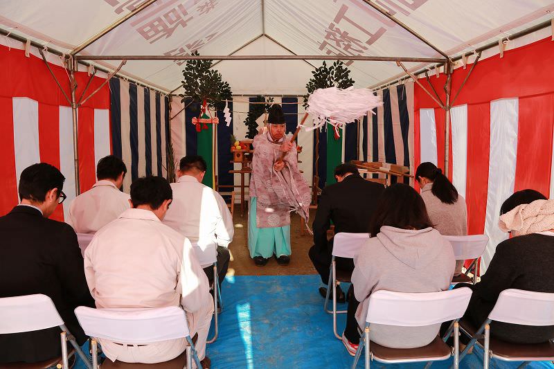 福岡市南区柳瀬01　注文住宅建築現場リポート①　～地鎮祭～