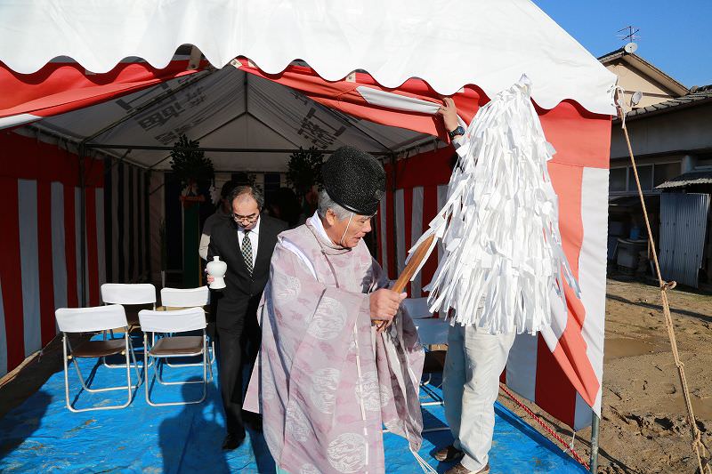 福岡市南区柳瀬01　注文住宅建築現場リポート①　～地鎮祭～