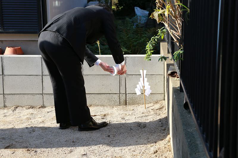 福岡市南区柳瀬01　注文住宅建築現場リポート①　～地鎮祭～