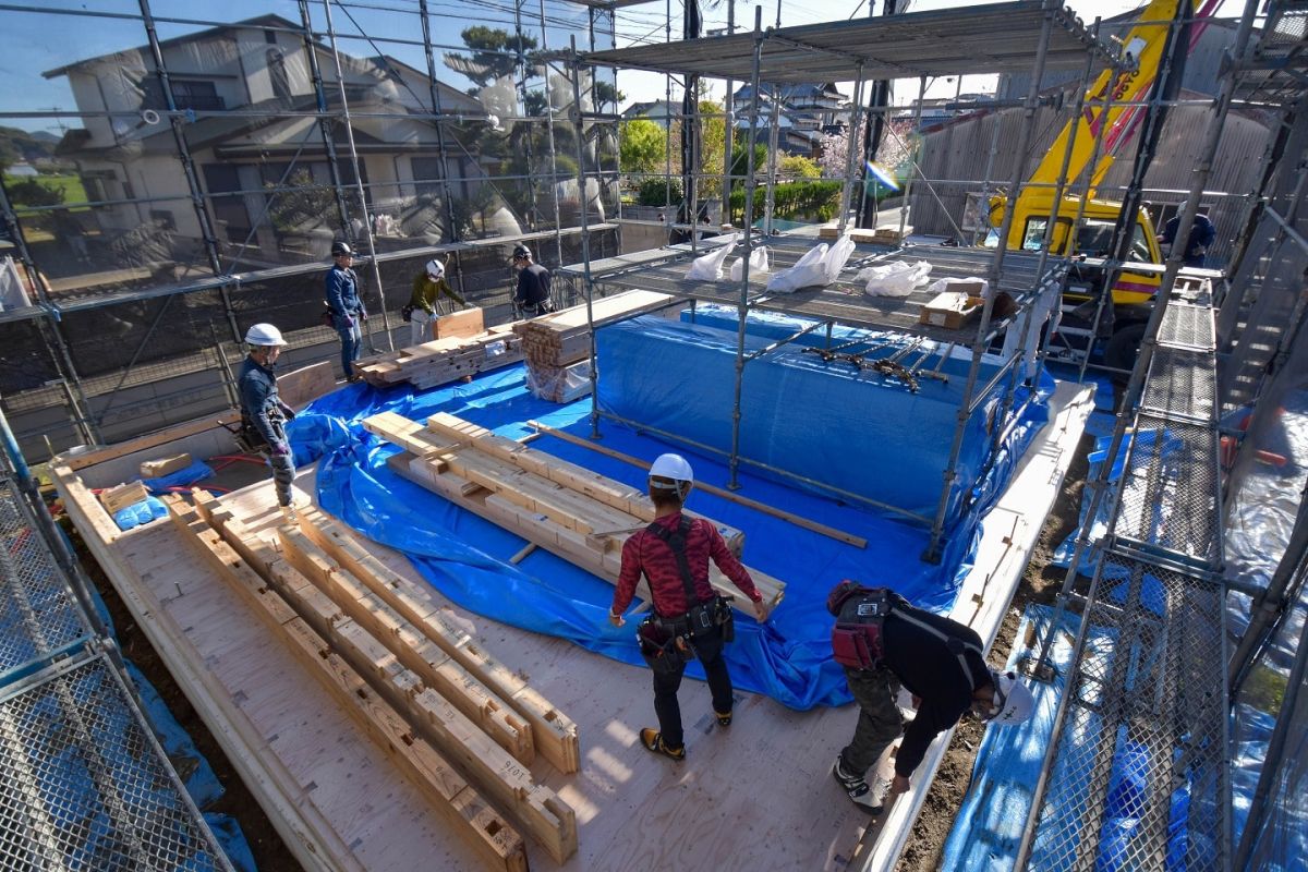 福岡県糸島市05　注文住宅建築現場リポート②　～上棟式・前編～