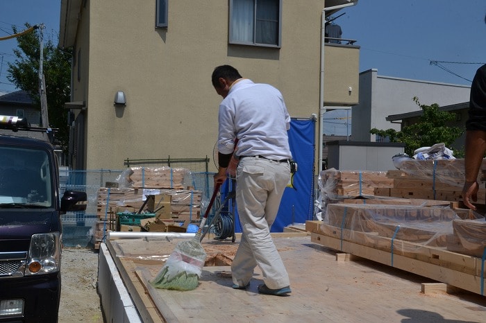 「福岡市南区09」注文住宅現場リポート④【木工事】【土台敷き】