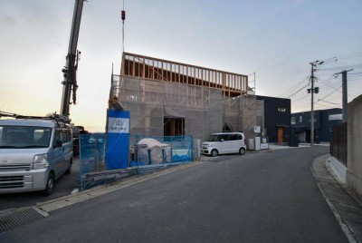 福岡県福岡市東区11　注文住宅建築現場リポート⑤　～上棟式２日目・午後〜