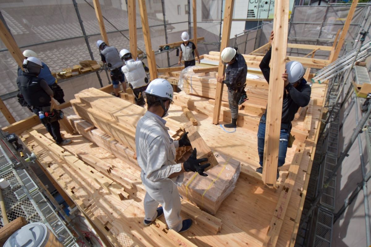 福岡県糟屋郡志免町05　注文住宅建築現場リポート③　～上棟式・前編～