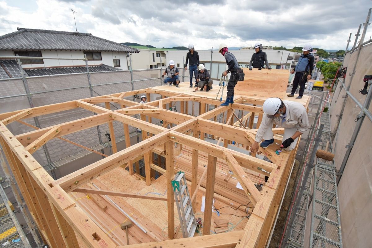 福岡県糟屋郡志免町05　注文住宅建築現場リポート③　～上棟式・前編～