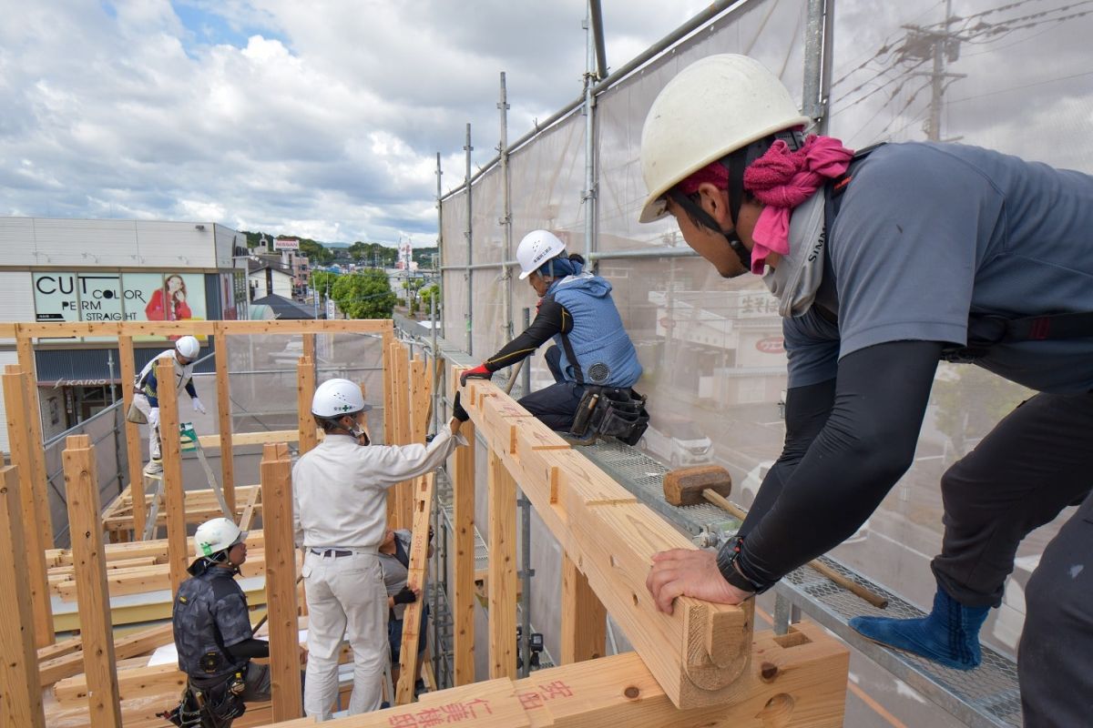 福岡県糟屋郡志免町05　注文住宅建築現場リポート③　～上棟式・前編～