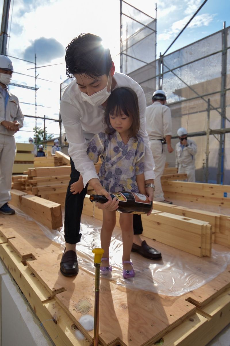 福岡県糟屋郡志免町05　注文住宅建築現場リポート③　～上棟式・前編～