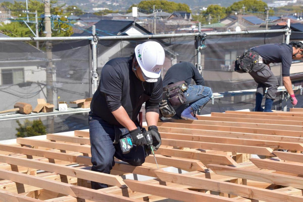 福岡県糟屋郡志免町07　注文住宅建築現場リポート④　～上棟式・後編～