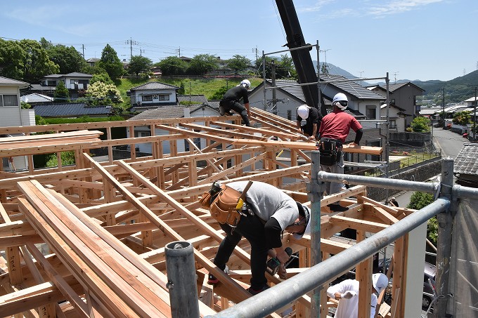 福岡県糟屋郡宇美町02　注文住宅建築現場リポート⑤　～上棟式～