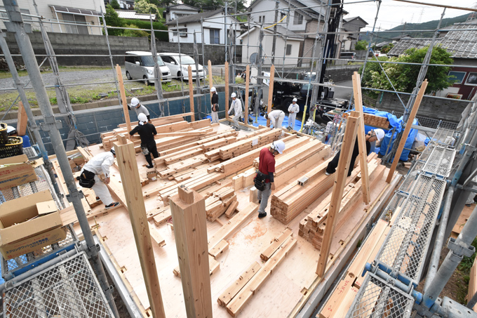 福岡県糟屋郡宇美町02　注文住宅建築現場リポート⑤　～上棟式～