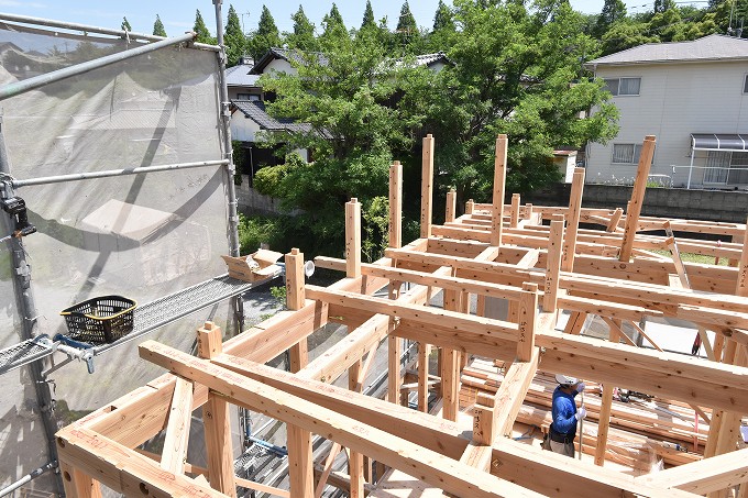 福岡県糟屋郡宇美町02　注文住宅建築現場リポート⑤　～上棟式～