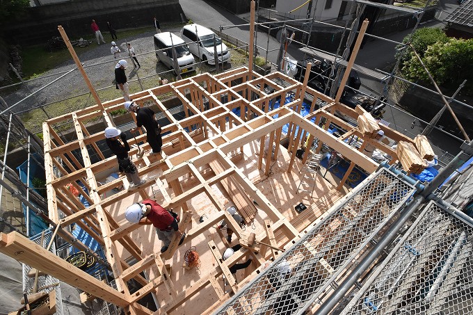 福岡県糟屋郡宇美町02　注文住宅建築現場リポート⑤　～上棟式～