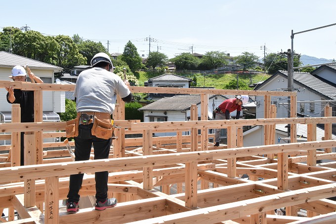 福岡県糟屋郡宇美町02　注文住宅建築現場リポート⑤　～上棟式～