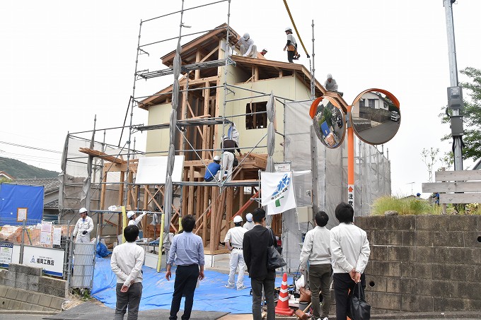 福岡県糟屋郡宇美町02　注文住宅建築現場リポート⑤　～上棟式～