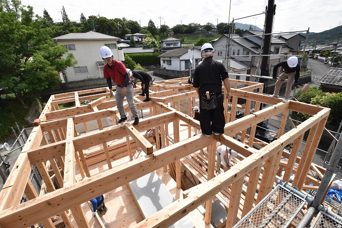 福岡県糟屋郡宇美町02　注文住宅建築現場リポート⑤　～上棟式～