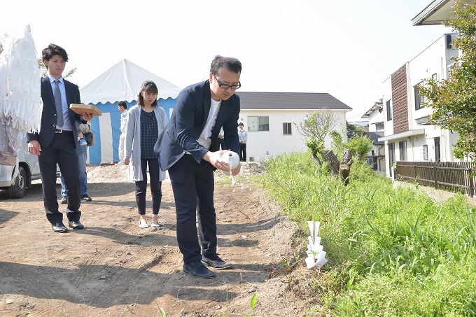 福岡市早良区梅林02　注文住宅建築現場リポート①　～地鎮祭～