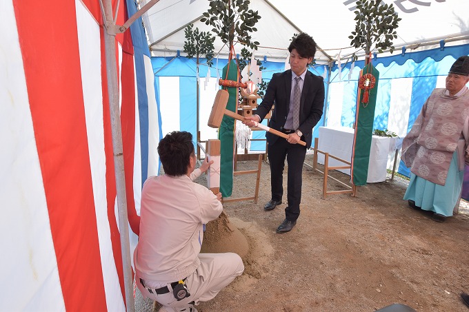 福岡市早良区梅林02　注文住宅建築現場リポート①　～地鎮祭～