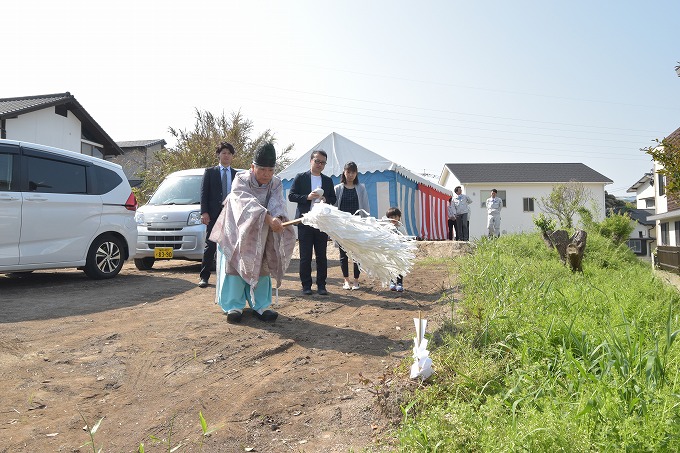 福岡市早良区梅林02　注文住宅建築現場リポート①　～地鎮祭～