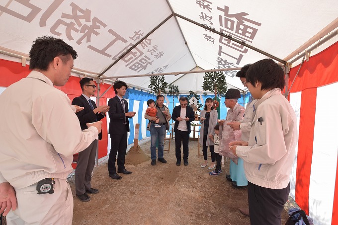 福岡市早良区梅林02　注文住宅建築現場リポート①　～地鎮祭～