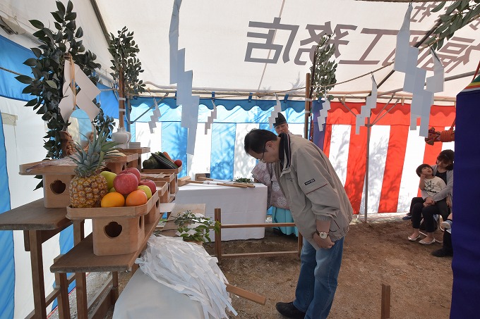 福岡市早良区梅林02　注文住宅建築現場リポート①　～地鎮祭～