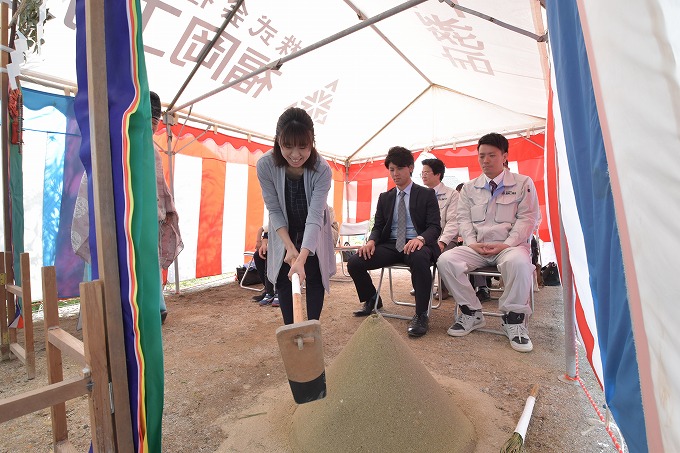 福岡市早良区梅林02　注文住宅建築現場リポート①　～地鎮祭～