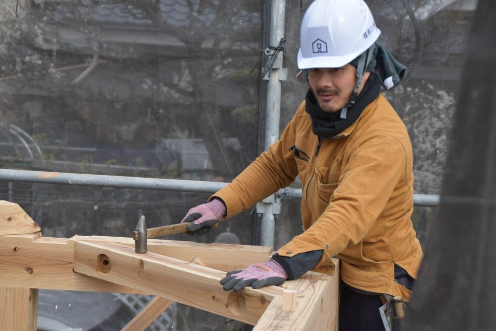 福岡県久留米市01　注文住宅建築現場リポート④　～祝・上棟式1日目～