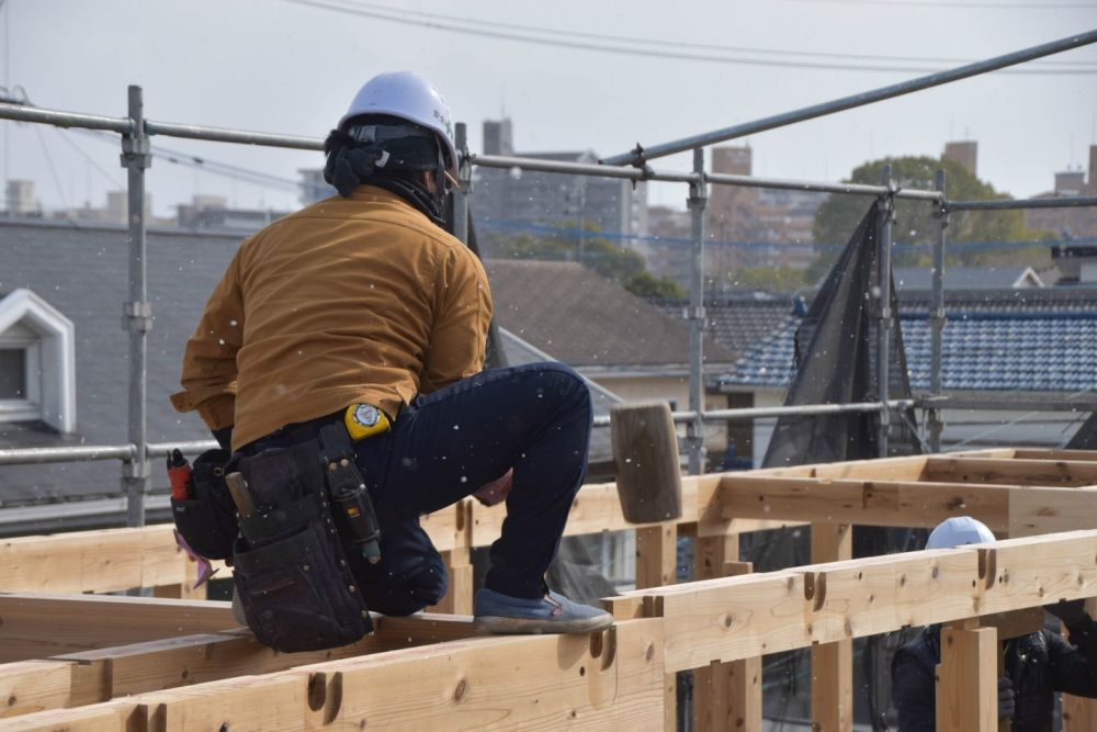 福岡県久留米市01　注文住宅建築現場リポート④　～祝・上棟式1日目～