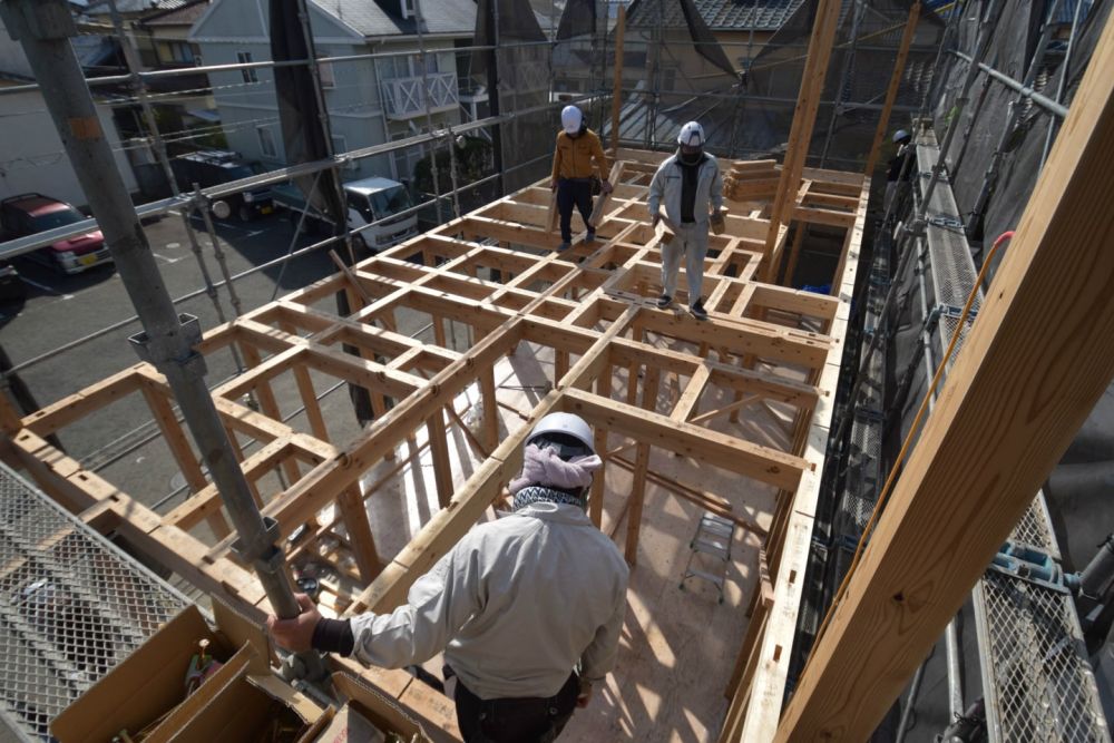 福岡県久留米市01　注文住宅建築現場リポート④　～祝・上棟式1日目～