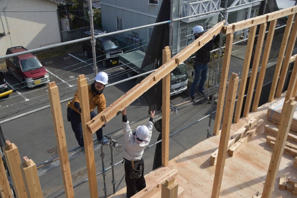 福岡県久留米市01　注文住宅建築現場リポート④　～祝・上棟式1日目～