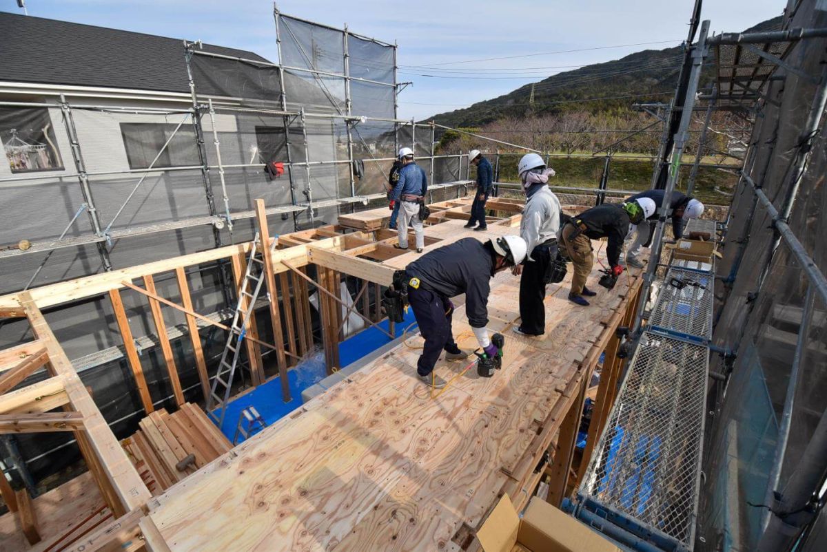 福岡県福岡市早良区09　注文住宅建築現場リポート③　～上棟式・前編～