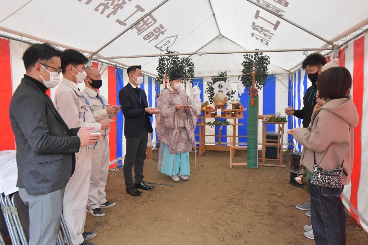 「福岡市城南区11」注文住宅現場リポート①【地鎮祭】