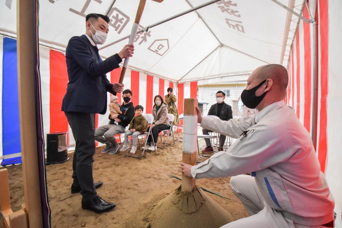 「福岡市城南区11」注文住宅現場リポート①【地鎮祭】