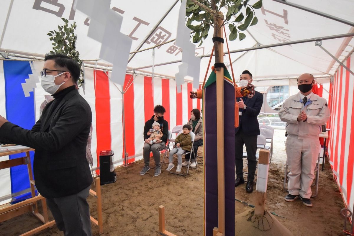 「福岡市城南区11」注文住宅現場リポート①【地鎮祭】