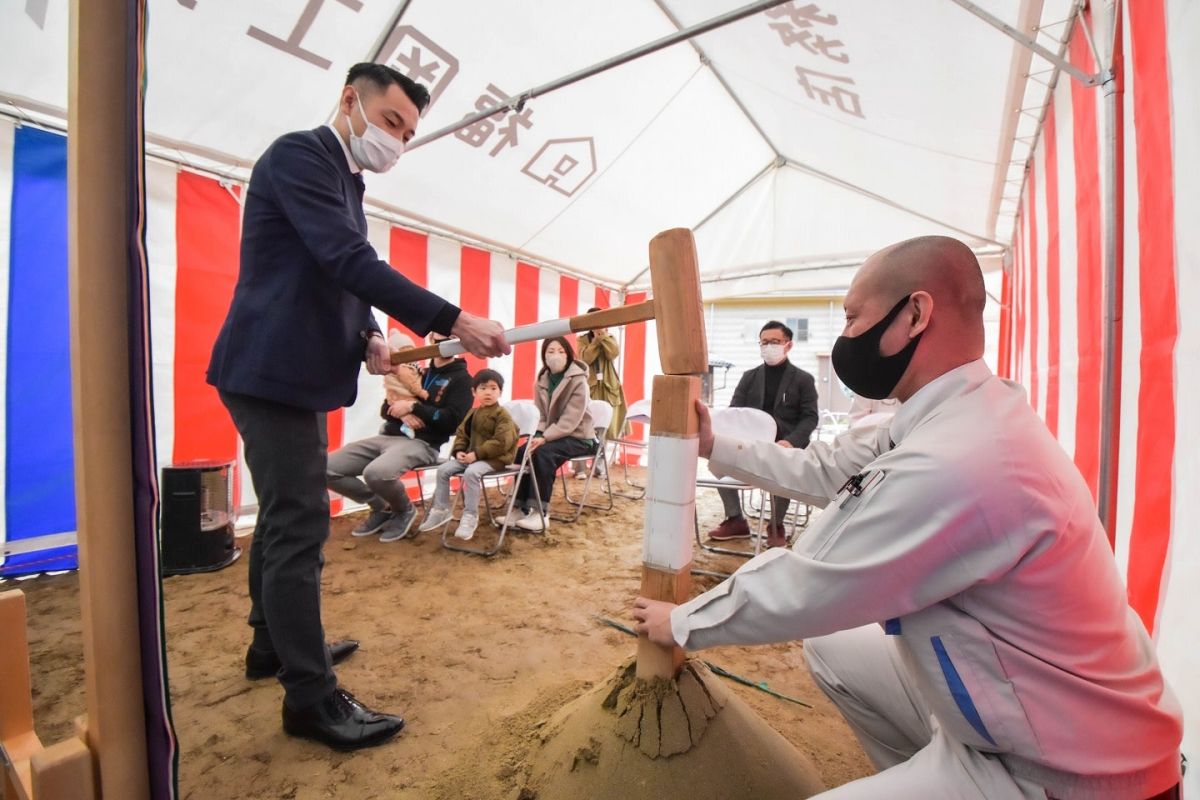 「福岡市城南区11」注文住宅現場リポート①【地鎮祭】