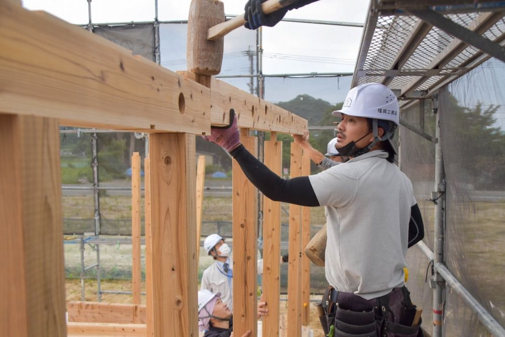 福岡県糟屋郡粕屋町03　注文住宅建築現場リポート⑥　～上棟式～