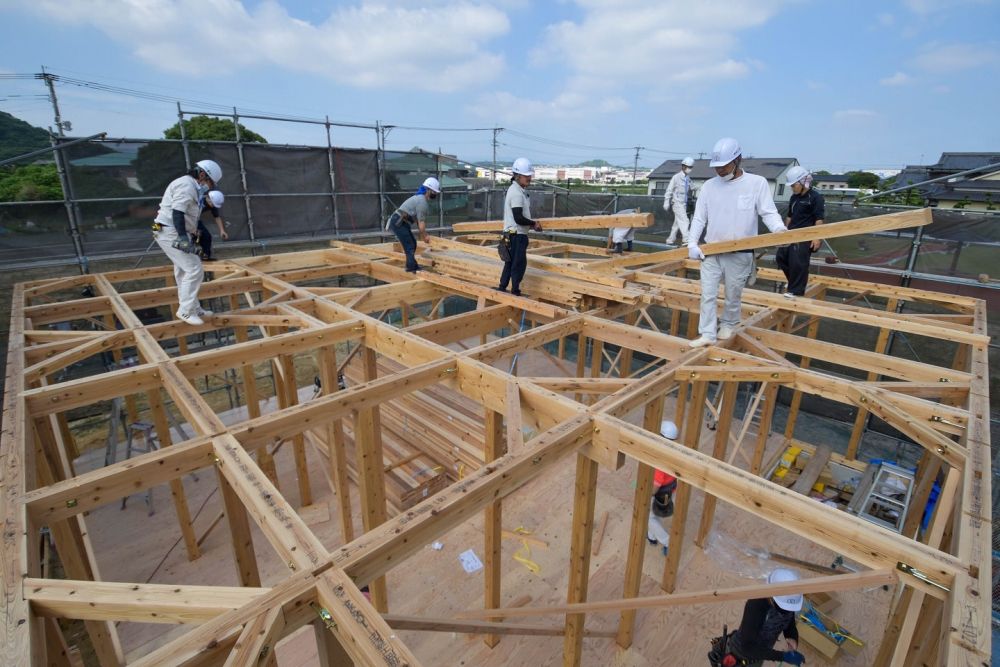 福岡県糟屋郡粕屋町03　注文住宅建築現場リポート⑥　～上棟式～