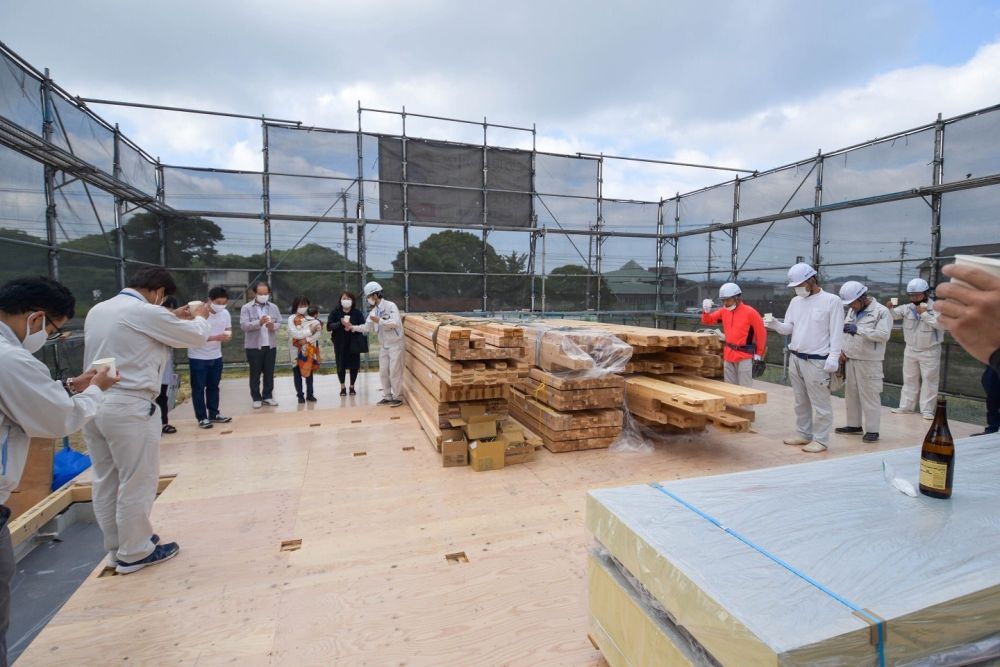 福岡県糟屋郡粕屋町03　注文住宅建築現場リポート⑥　～上棟式～