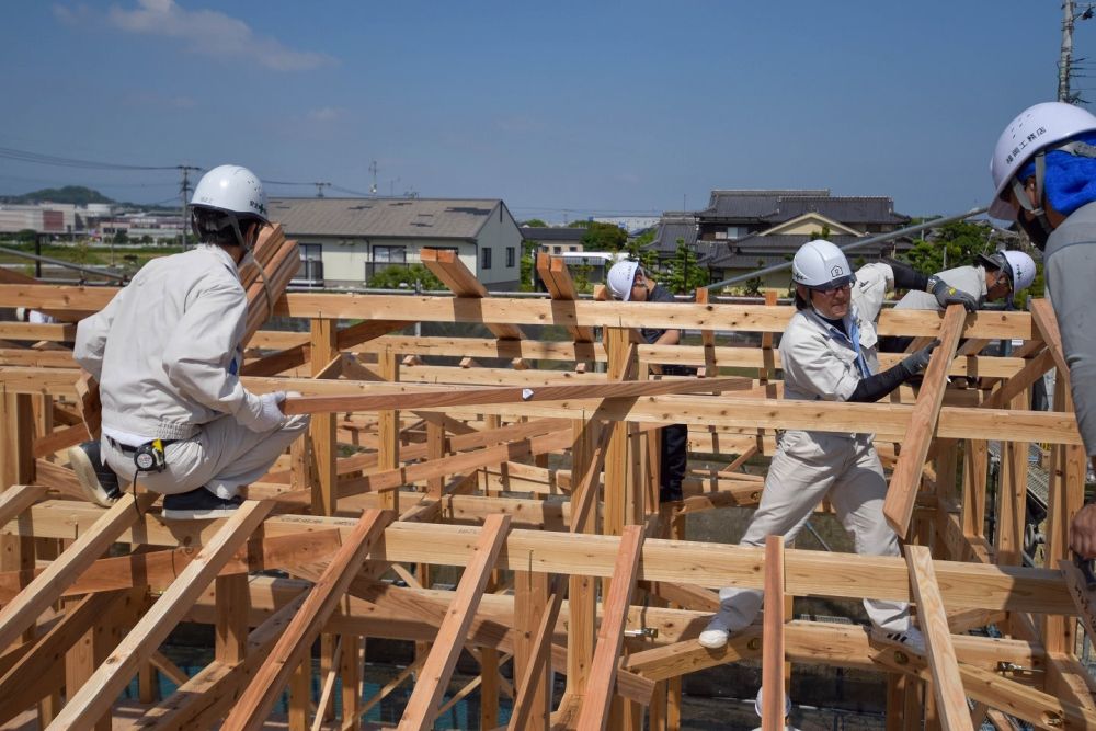 福岡県糟屋郡粕屋町03　注文住宅建築現場リポート⑥　～上棟式～