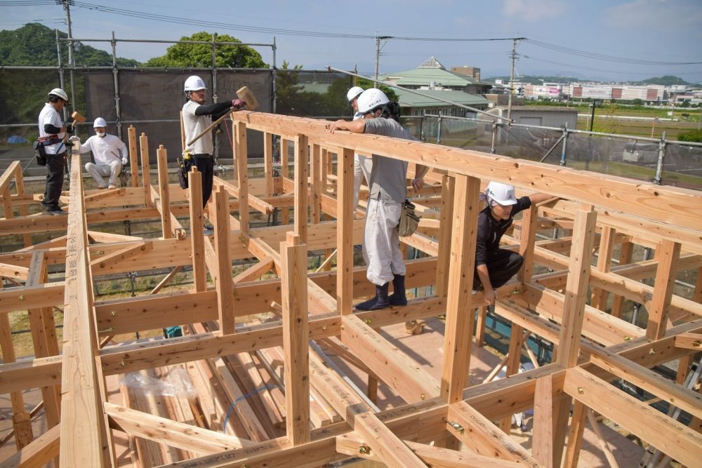 福岡県糟屋郡粕屋町03　注文住宅建築現場リポート⑥　～上棟式～