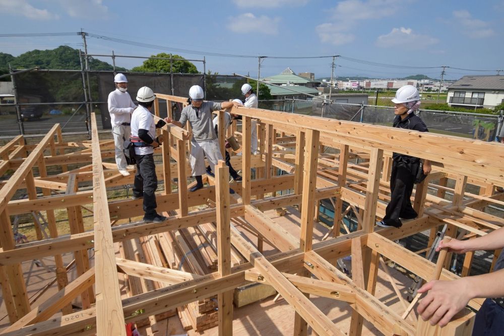 福岡県糟屋郡粕屋町03　注文住宅建築現場リポート⑥　～上棟式～