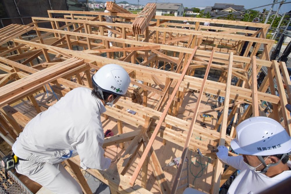 福岡県糟屋郡粕屋町03　注文住宅建築現場リポート⑥　～上棟式～