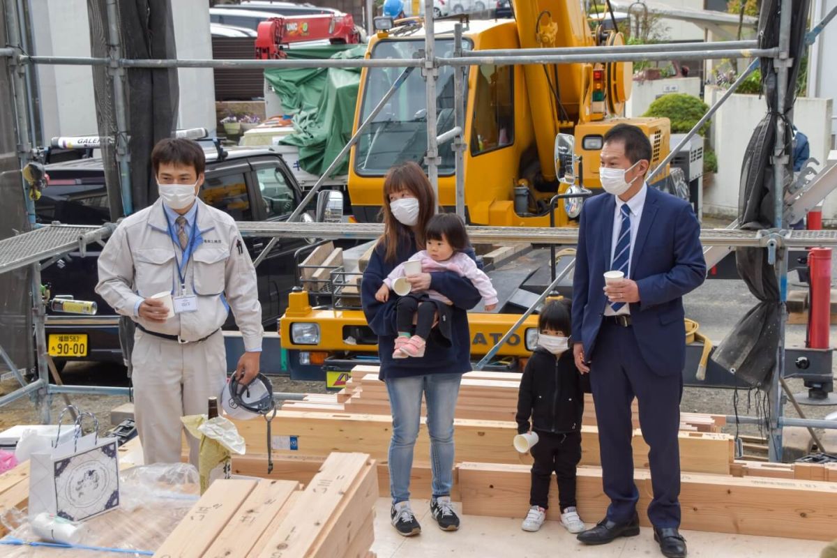 福岡県那珂川市09　注文住宅建築現場リポート①　～上棟式・前編～