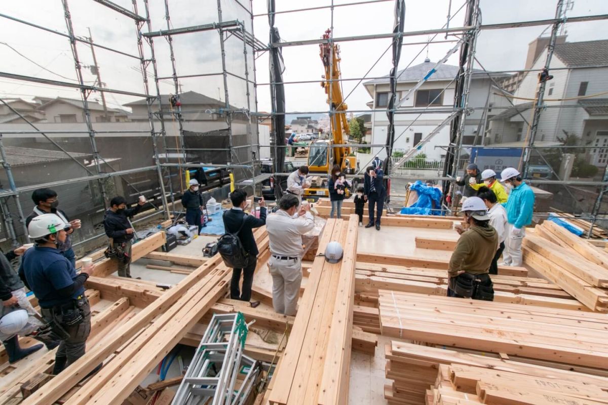 福岡県那珂川市09　注文住宅建築現場リポート①　～上棟式・前編～