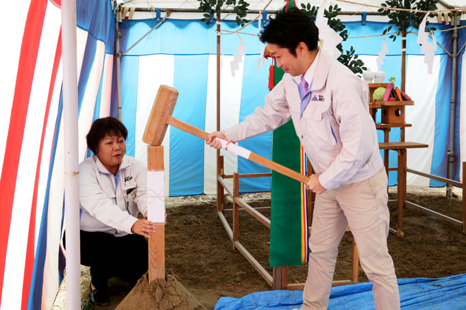 福岡県福津市花見が丘01　注文住宅建築現場リポート①　～地鎮祭～