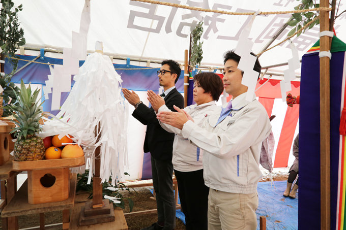 「福津市花見が丘01」注文住宅現場リポート①【地鎮祭】