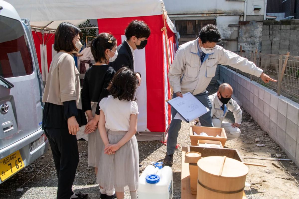 「福岡市中央区04」注文住宅現場リポート①【地鎮祭】